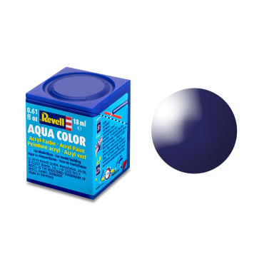 TINTA ACRÍLICA AQUA COLOR SOLÚVEL EM ÁGUA AZUL NOITE BRILHANTE 18ML 54 REVELL REV 36154